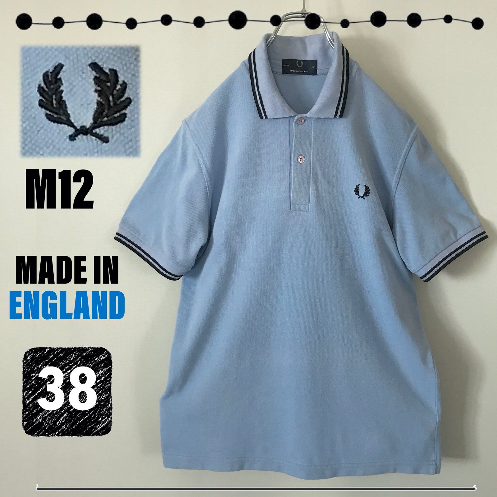 FRED PERRY フレッドペリーシャツ☆M12☆ティップライン☆イングランド