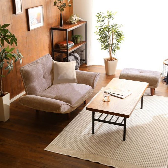 オットマン付 コーデュロイソファ