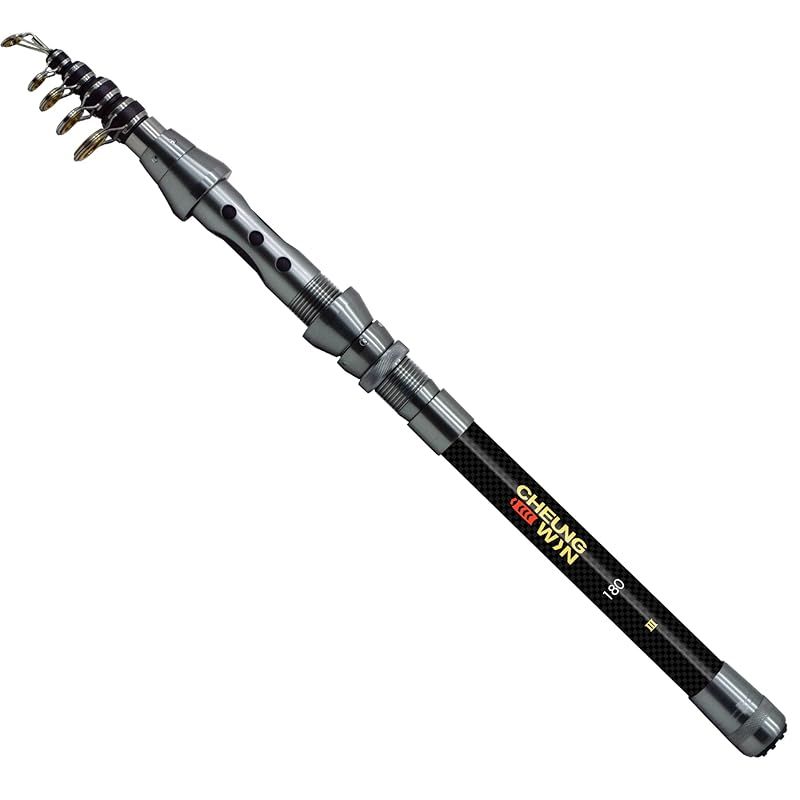 CHEUNG WIN 投げ竿 コンパクトロッド 万能型 軽量 投げ カーボンロッド 携帯型 旅行用釣り竿 ちょい投げ竿 海 堤防 サビキ ウキ釣り 穴釣り 初心者 釣り入門用 (YG180)