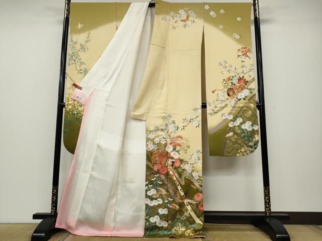 平和屋着物○豪華振袖 刺繍 雪輪兎花文 金彩 正絹 逸品 AAAT2272ck