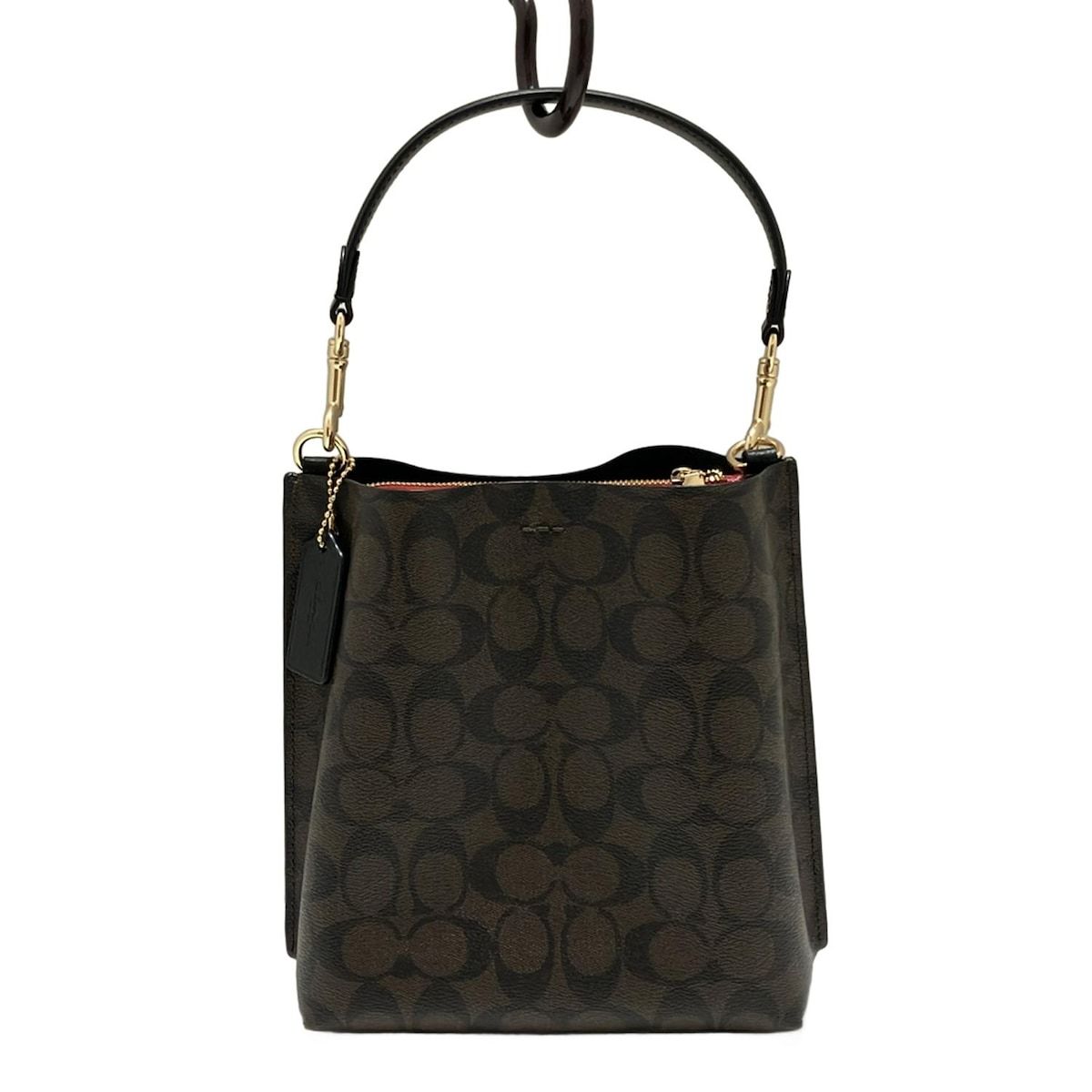 【新品未使用】COACH コーチ 2WAY モリー バケットバッグ シグネチャー COACH モリーバケット シグネチャー 赤×ブラウン