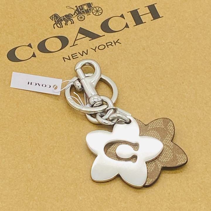 人気！COACH コーチ シグネチャー キーホルダー フラワー バック