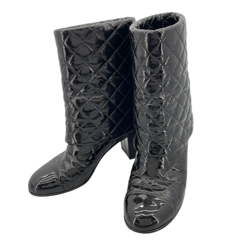 シャネル CHANEL ココマークキルティングブーツ G33209 ブラック レザー レディース ブーツ