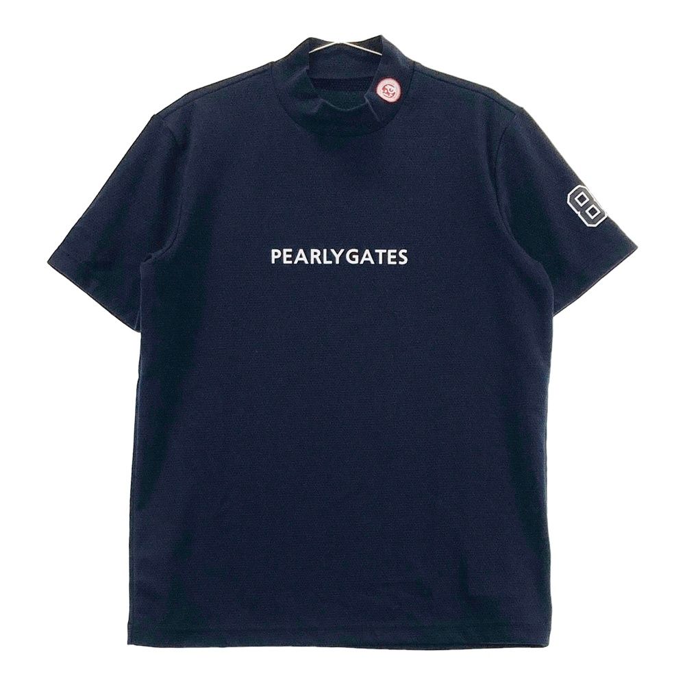 サイズ 5 PEARLY GATES パーリーゲイツ 2025年モデル ハイネック 半袖Tシャツ ネイビー系 240101527977 ゴルフウェア メンズ ストスト