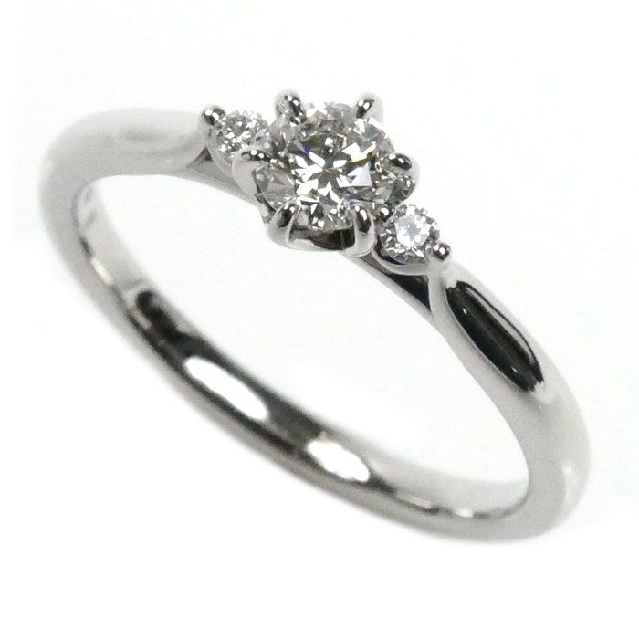 NIWAKA 俄 Pt950プラチナ 白鈴 リング 指輪 3456N2 ダイヤモンド0.217ct 9号 3.1g レディース