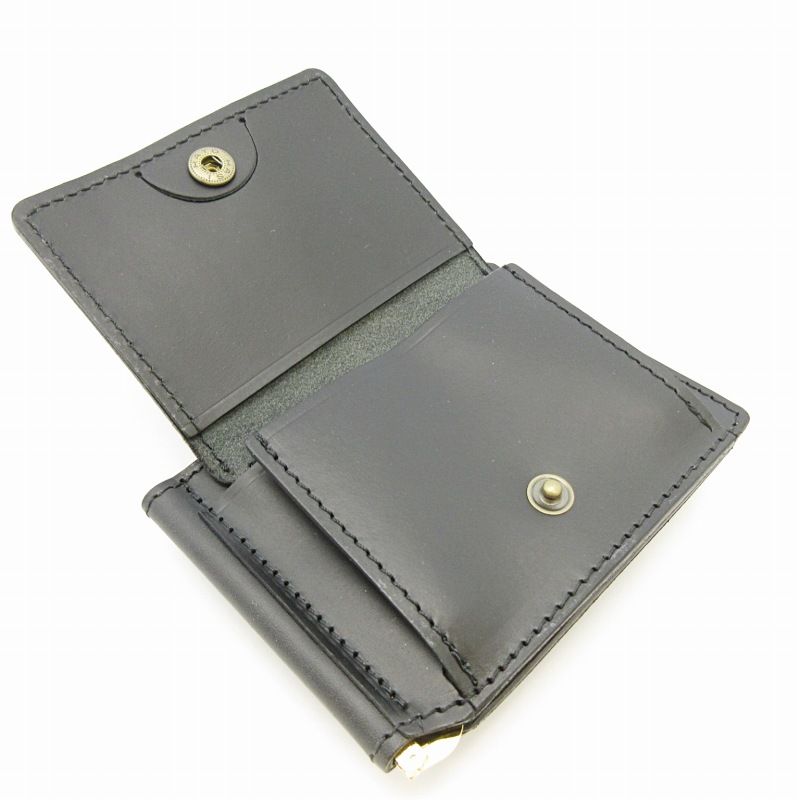 ROTAR　二つ折り財布　マネークリップ　ブラック　レザー　ウォレット　黒 ROTAR 二つ折り財布 マネークリップ ブラック レザー ウォレット 黒