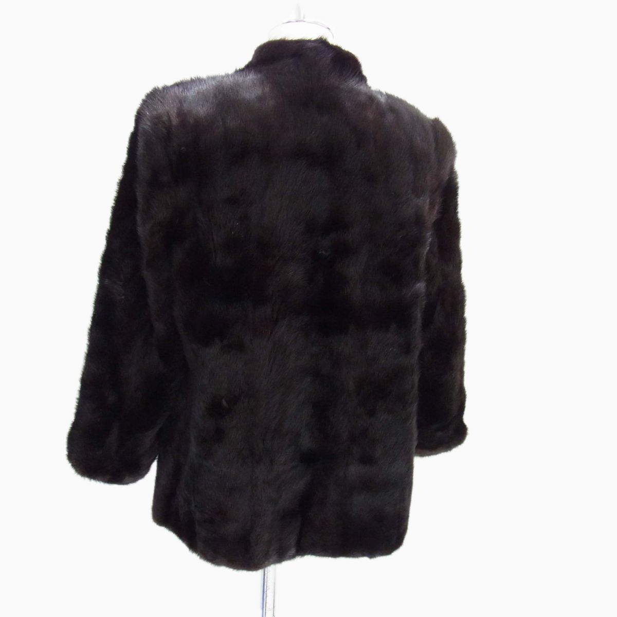 ◇高級本毛皮 逆毛 ブラックミンクコート ヘアアップ 13号 MINK FUR 