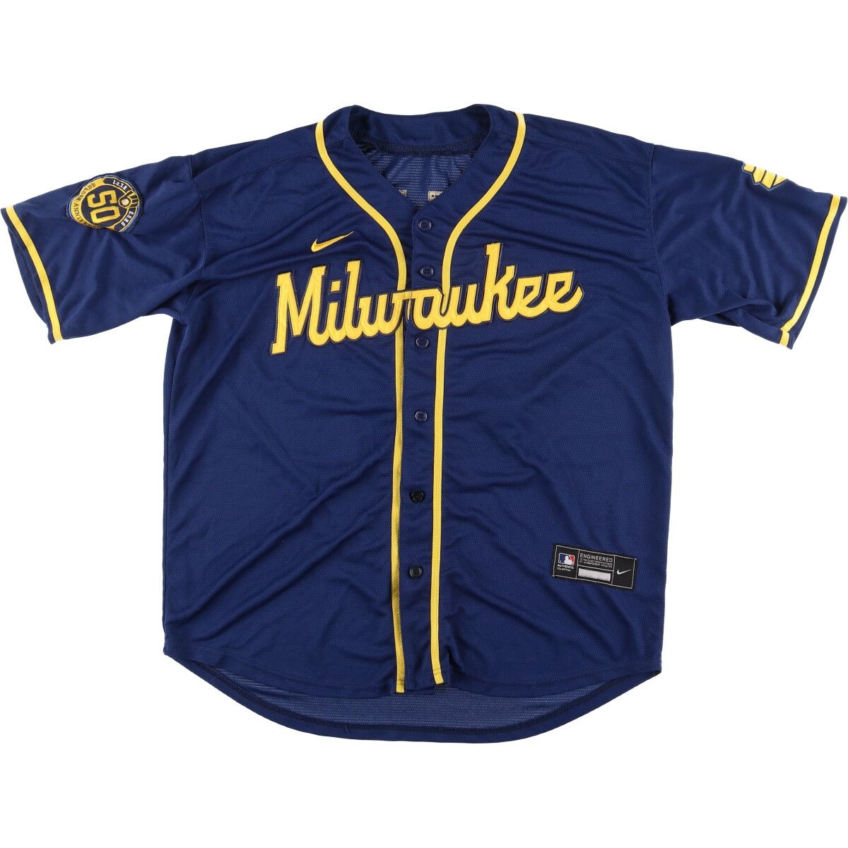 古着 MLB MILWAUKEE BREWER'S ミルウォーキー ブリュワーズ ゲームシャツ ベースボールシャツ メンズXL /eaa445671 【中古】/eaa445671
