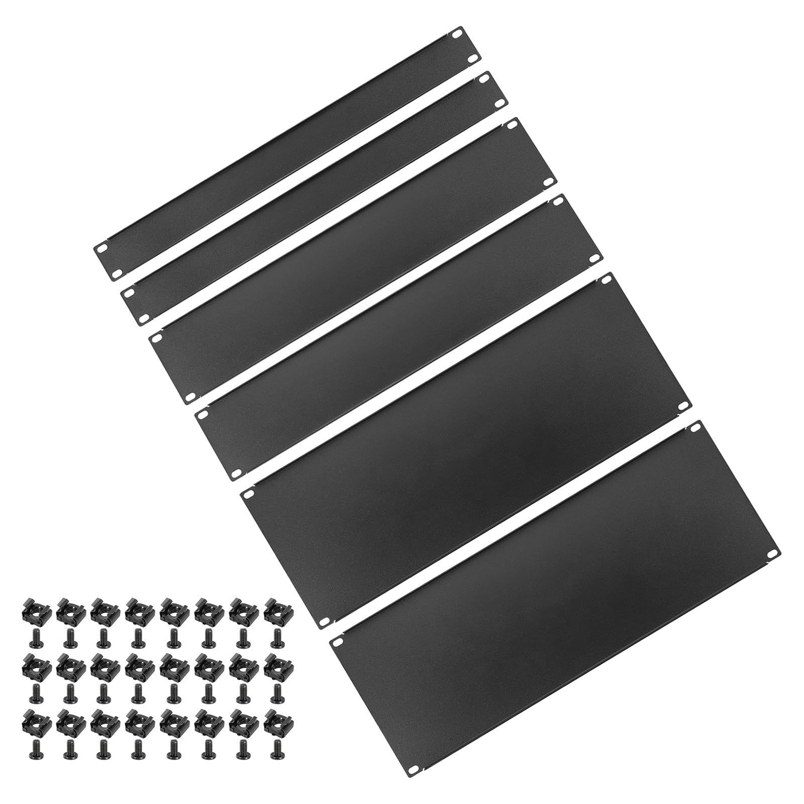 DMiotech 6個 1U 2U 4U ブランクラックパネル 482 mm ラックマウントパネル 金属サーバーラックパネル ラックマウントパネルプレート エンクロージャ サーバーネットワークキャビネット用