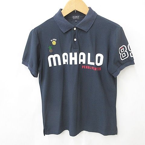 美品】パーリーゲイツ ポロシャツ ネイビー ロゴ 25th