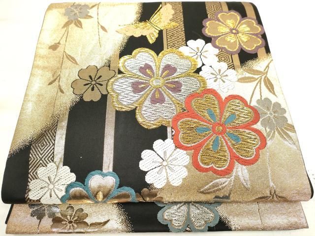 唐織　花模様　枝垂れ　蝶　袋帯　着物　024t 唐織 花模様 枝垂れ 蝶 袋帯 着物 024t | Shop at Mercari from