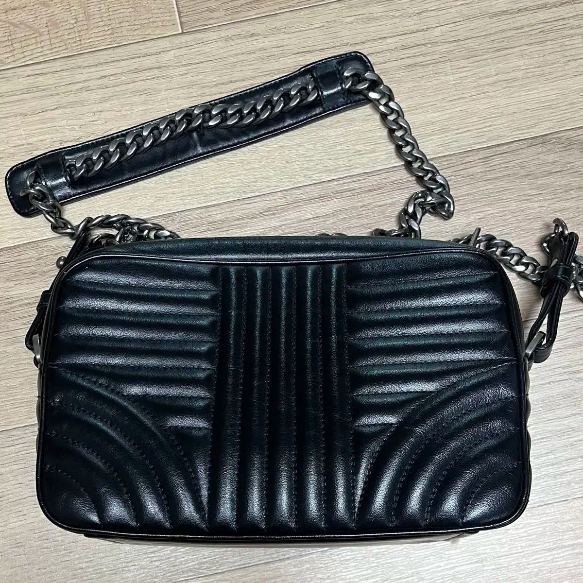 【Aランク】PRADA プラダ/ダイアグラム チェーン クロスバッグ プラダ/ショルダーバッグ/ダイアグラム クロスボディーバッグ/黒