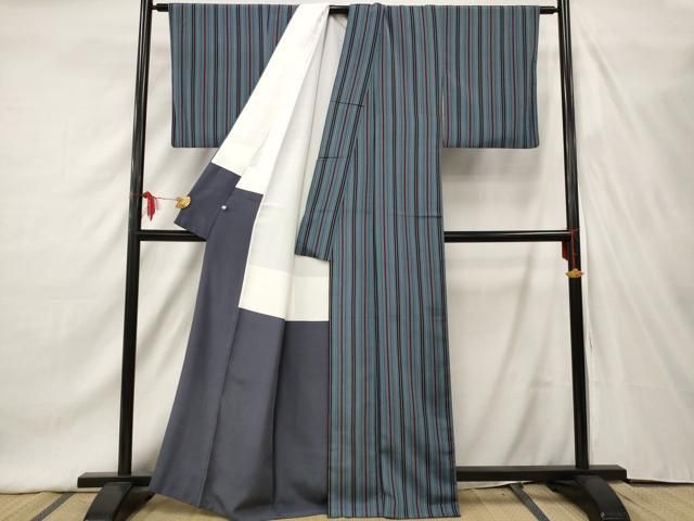 平和屋着物○上質な紬 縞 正絹 逸品 CAAR8320vf