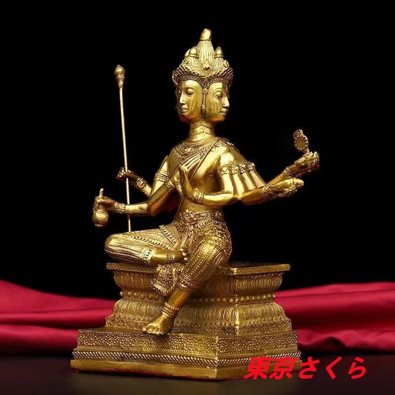 特大　オブジェ　置物 人気商品発売中】仏陀 エラワン仏陀 置物 オブジェ ゴールド 金色 銅製