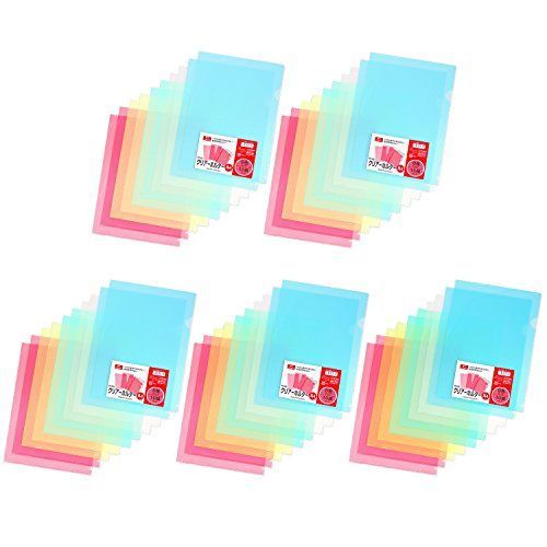 5パック 50枚 プラス クリアホルダー A4 10枚パック×5 50枚入 ミックス 88-107×5