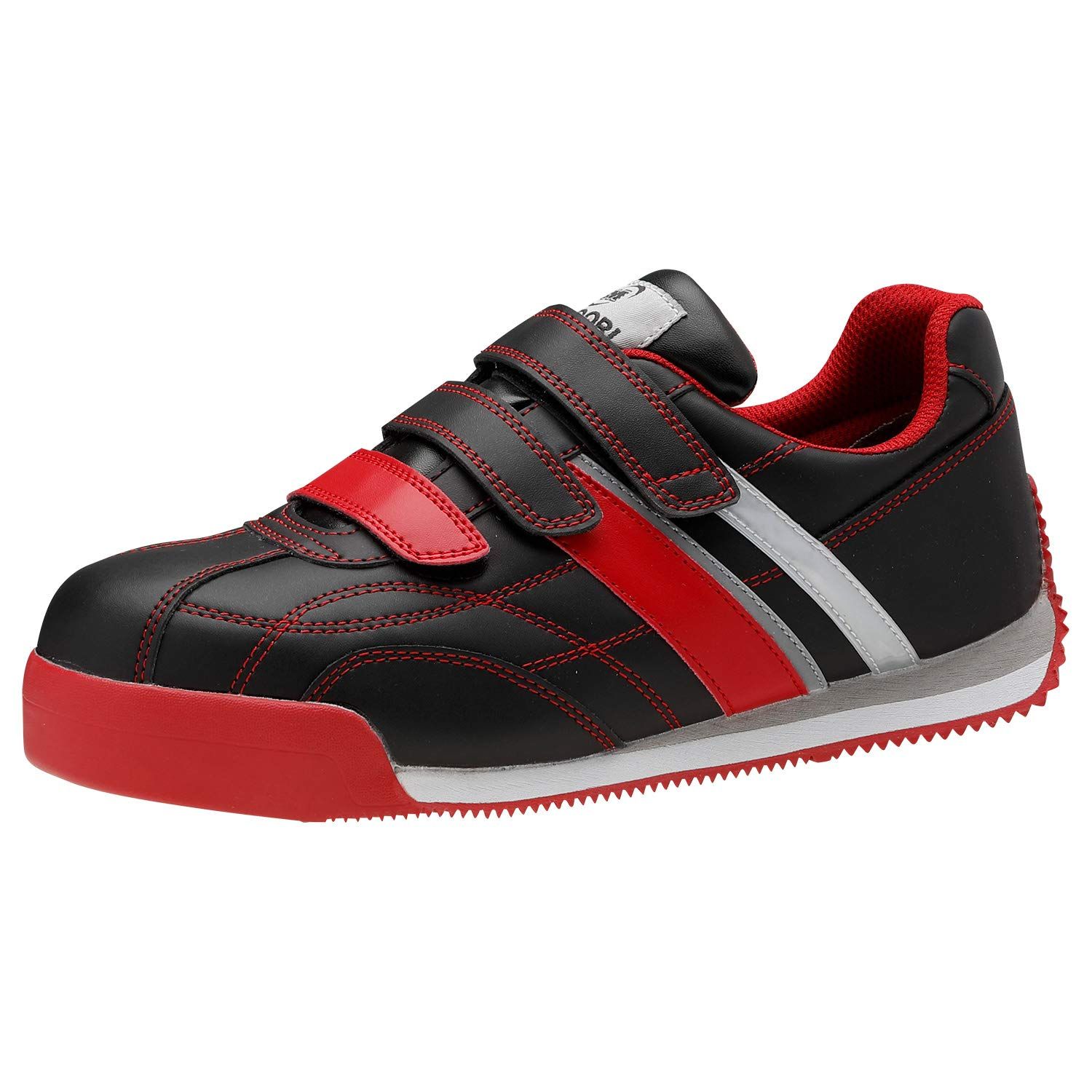 ミドリ安全 安全作業靴 JSAA認定 プロスニーカー 軽作業 先芯入り WPC555 ブラック レッド 22.5 cm ブラック レッド 22.5 cm