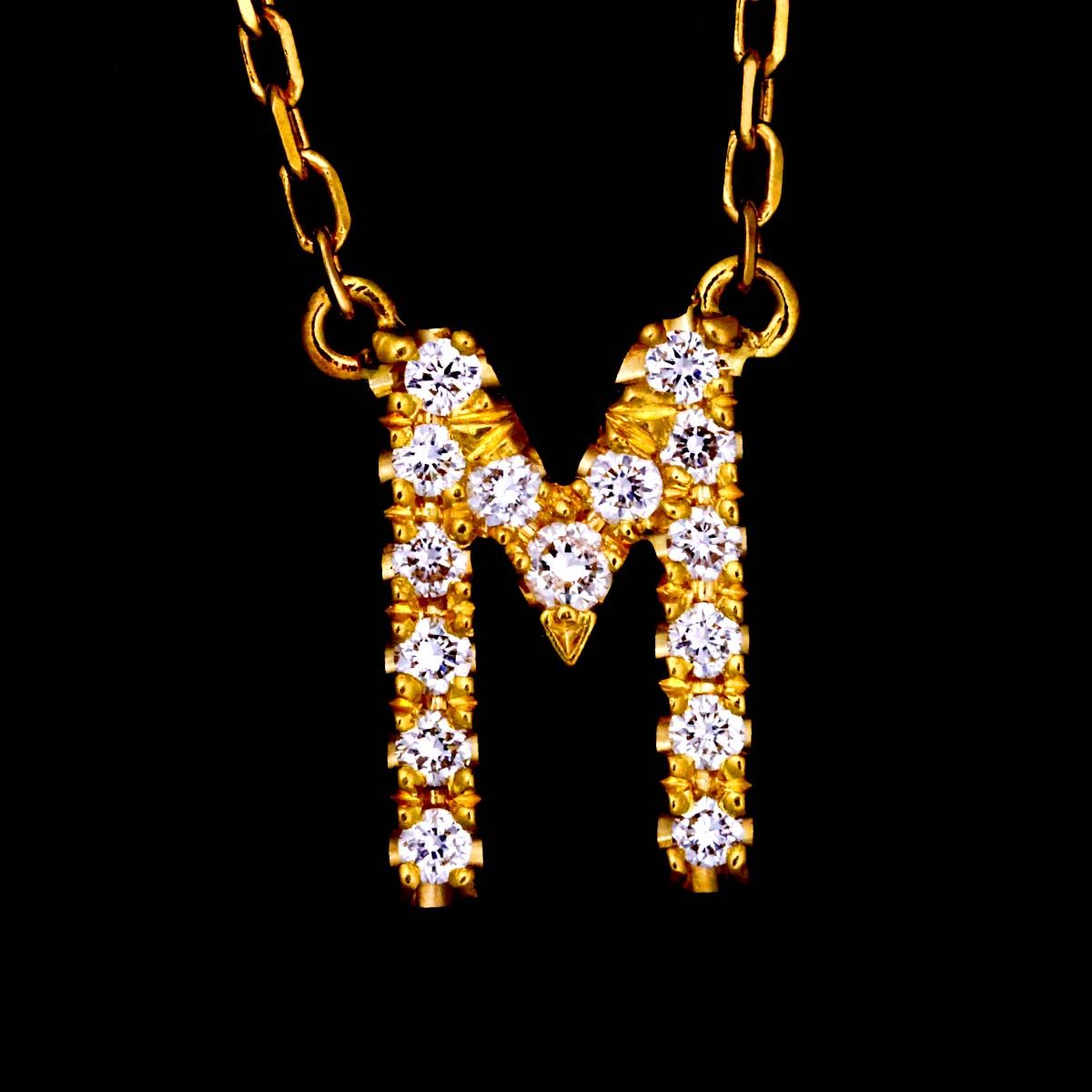 AHKAH ネックレス イニシャル M アーカー AHKAH ネックレス 華奢