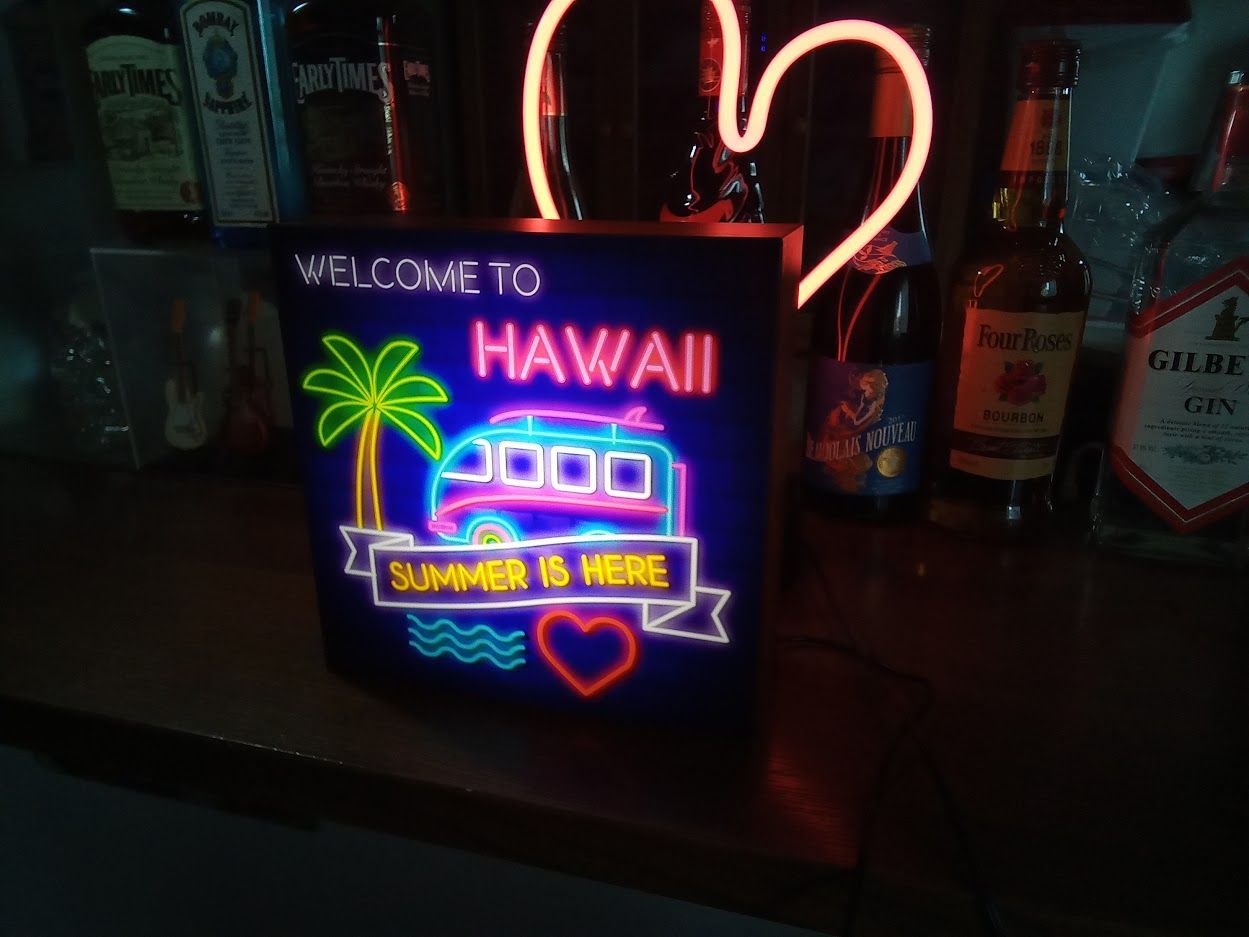 【Lサイズ】サーフィン ハワイ サーフクラブ 海 看板 置物 雑貨 ライトBOX Lサイズ】サーフィン カリフォルニア 海 南国 看板 置物 雑貨 ライト