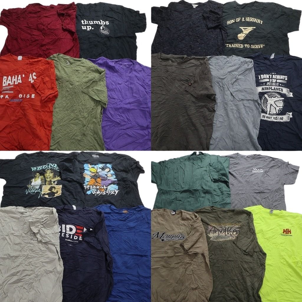 古着卸 まとめ売り カラーmix プリント 半袖Tシャツ 20枚セット (メンズ 3XL ) ナルト アニメ ディッキーズ アーチロゴ 中古 古着 MY4302