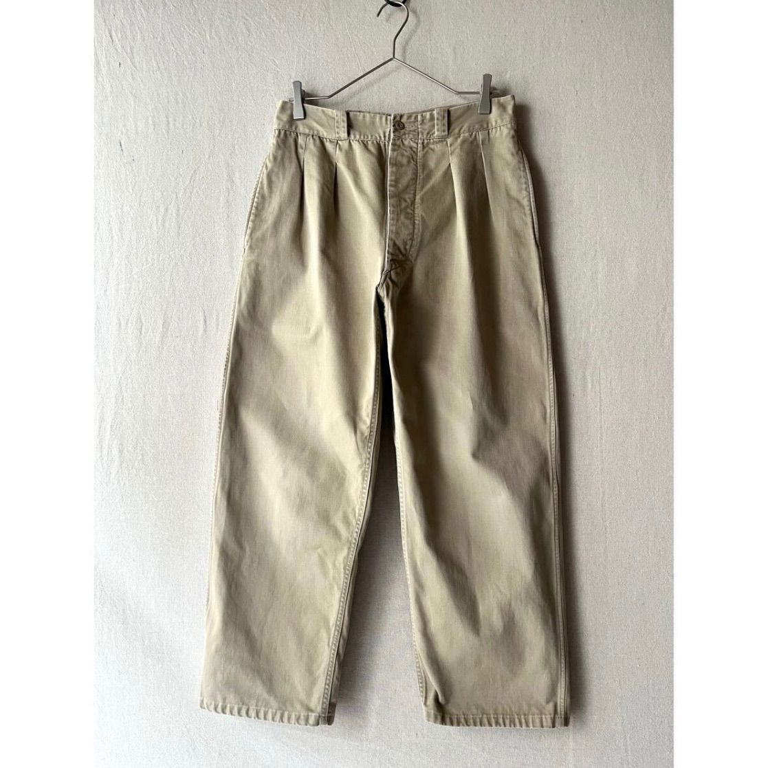 size 14》50s フランス軍 M52 チノパン / コットン ベージュ