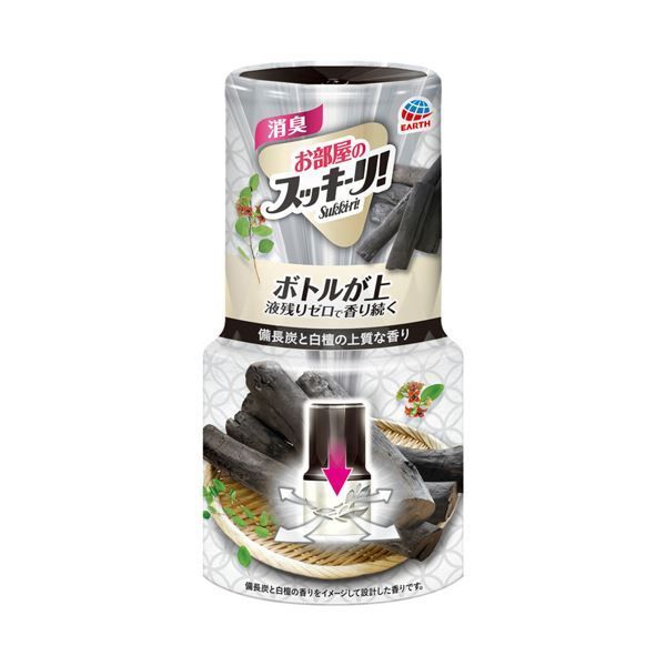 （まとめ） アース製薬お部屋のスッキーリ！ 備長炭と白檀 400mL 1セット（3個） 【×5セット】