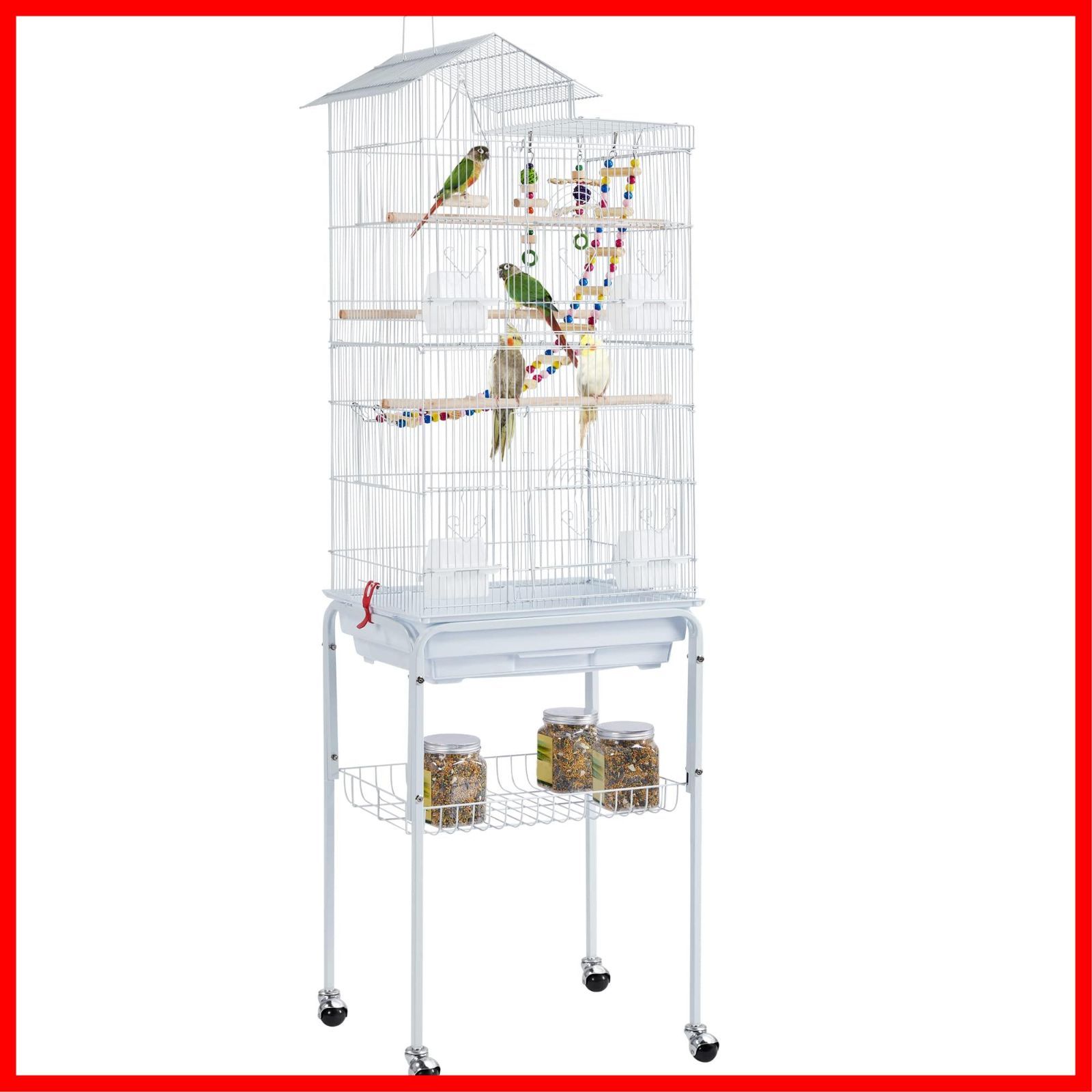 【新着商品】インコ セキセイインコ おもちゃ付き オウムケージ ペット用品 フルハウス オカメ ブランコ付き バードケージ コガネメキシコ 鳥小屋 コザクラ 大きい 豪華ケージ マメルリハ 
