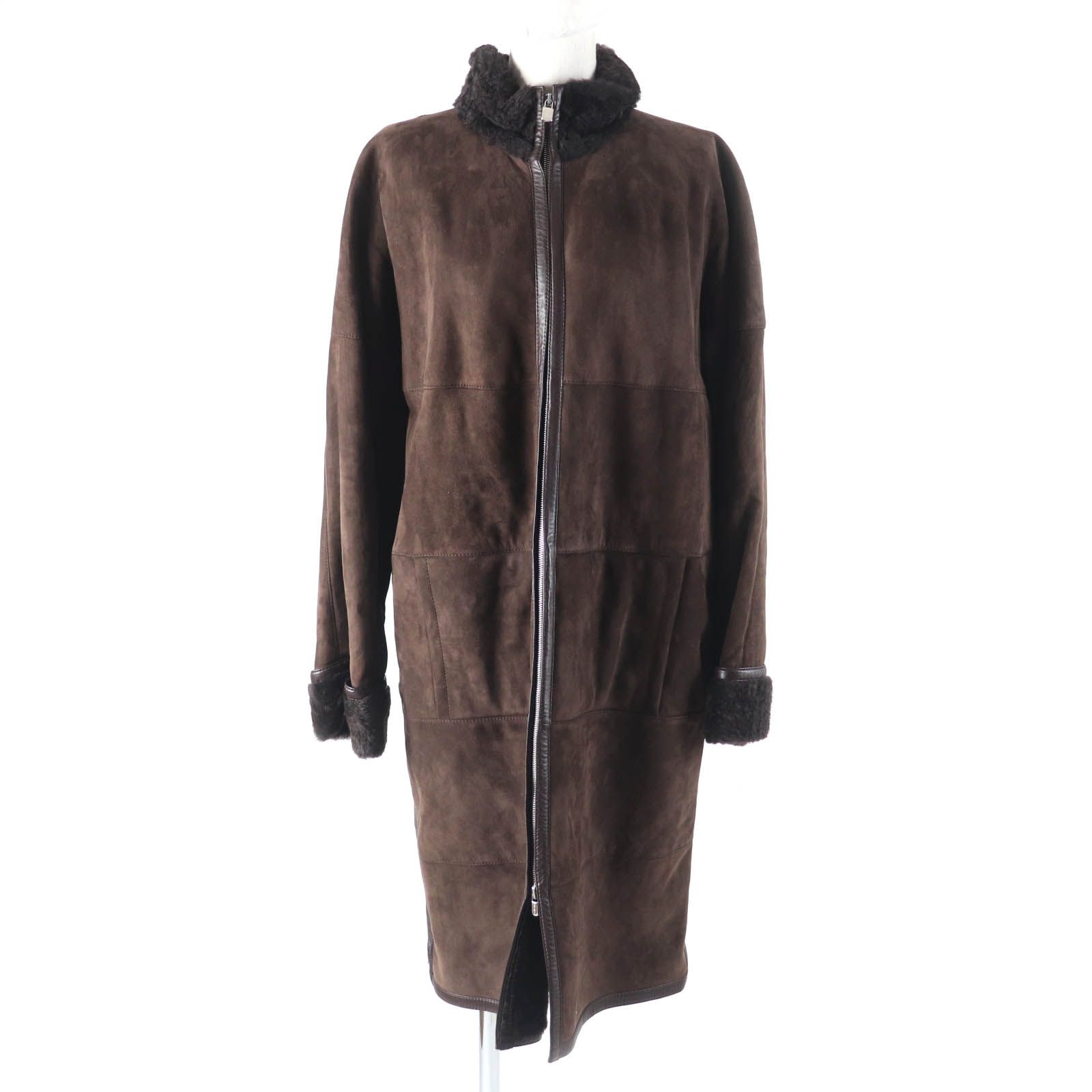 極美品☆Agnona アニオナ スタンドカラー サイドZIP シープスキン 
