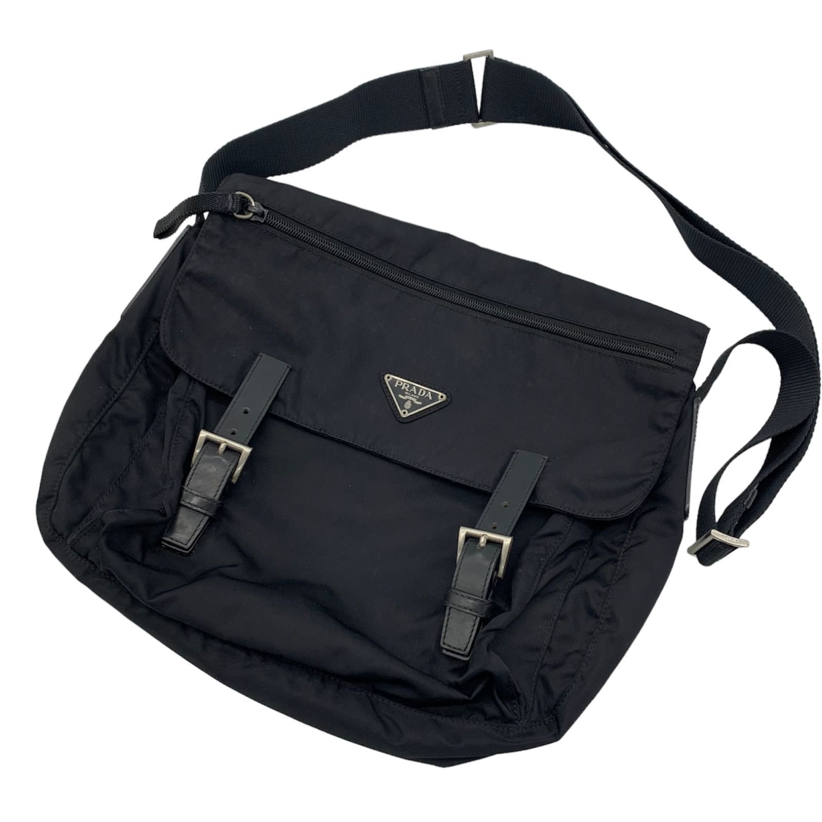 ▽PRADA/プラダ メッセンジャーバッグ B6671 VELA NERO/ブラック 