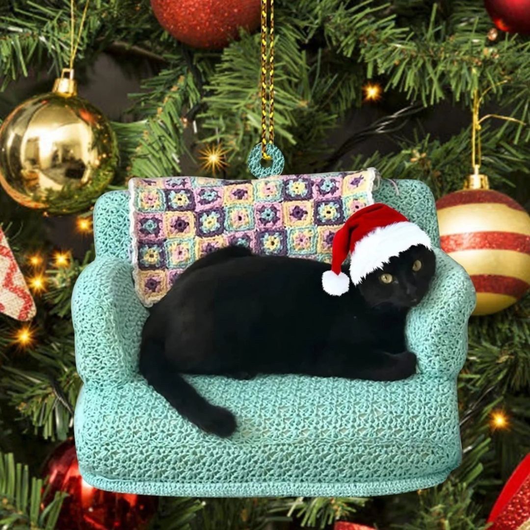 普通郵便発送】 クリスマス オーナメント 猫 CAT 猫とクリスマスツリー