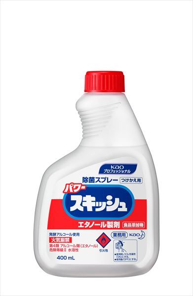 まとめ買い-12点セット パワースキッシュつけかえ用４００ＭＬ業務用エタノール製剤 食器用漂白