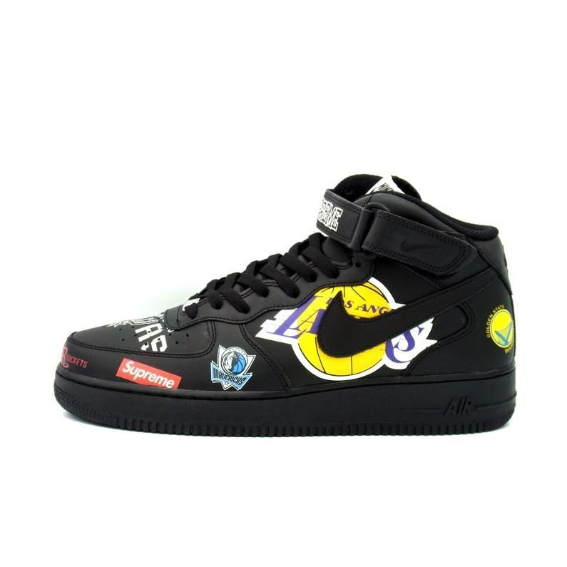 ナイキ NIKE × シュプリーム Supreme × エヌビーエー NBA □ 【 AIR FORCE 1 Mid 07 Black AQ8017  001 】 エア フォース 1 ミッド ブラック スニーカー w19206 - メルカリ