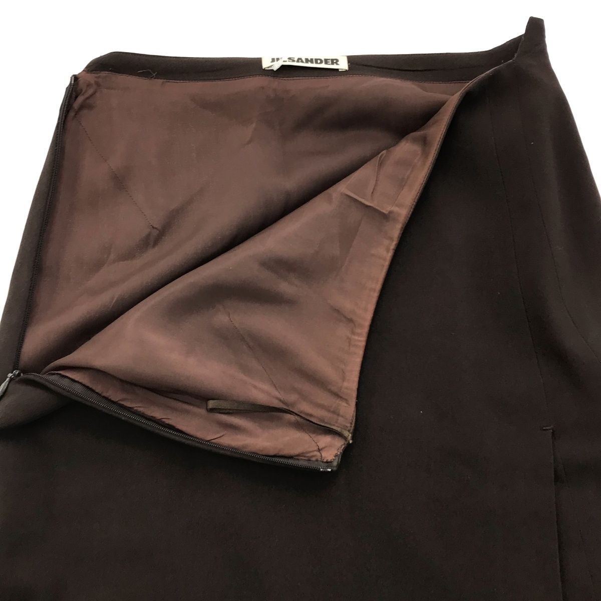 ◆希少 JIL SANDER ジルサンダー シルク タイトスカート 34 JIL SANDER ジルサンダー ロングタイトスカート ブラウン 34 - メルカリ