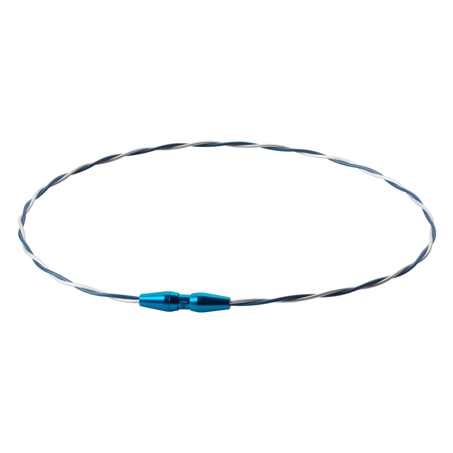 佐藤輝明選手愛用商品 phiten ファイテン unisex アルミニウム ネックレス RAKUWAネックワイヤー EXTREME トルネード ブルー ホワイト43 cm 肩こり 首こり 先端技術メタックス ホワイト 43