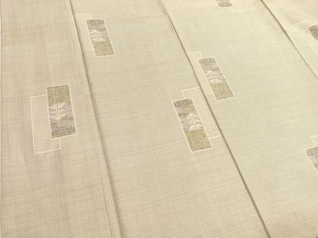 平和屋着物○本場大島紬 白大島 9マルキ 短冊風景文 正絹 逸品  