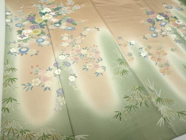 平和屋着物○十日町 加賀草木友禅の第一人者 田村哲彦 訪問着 壺垂れ  