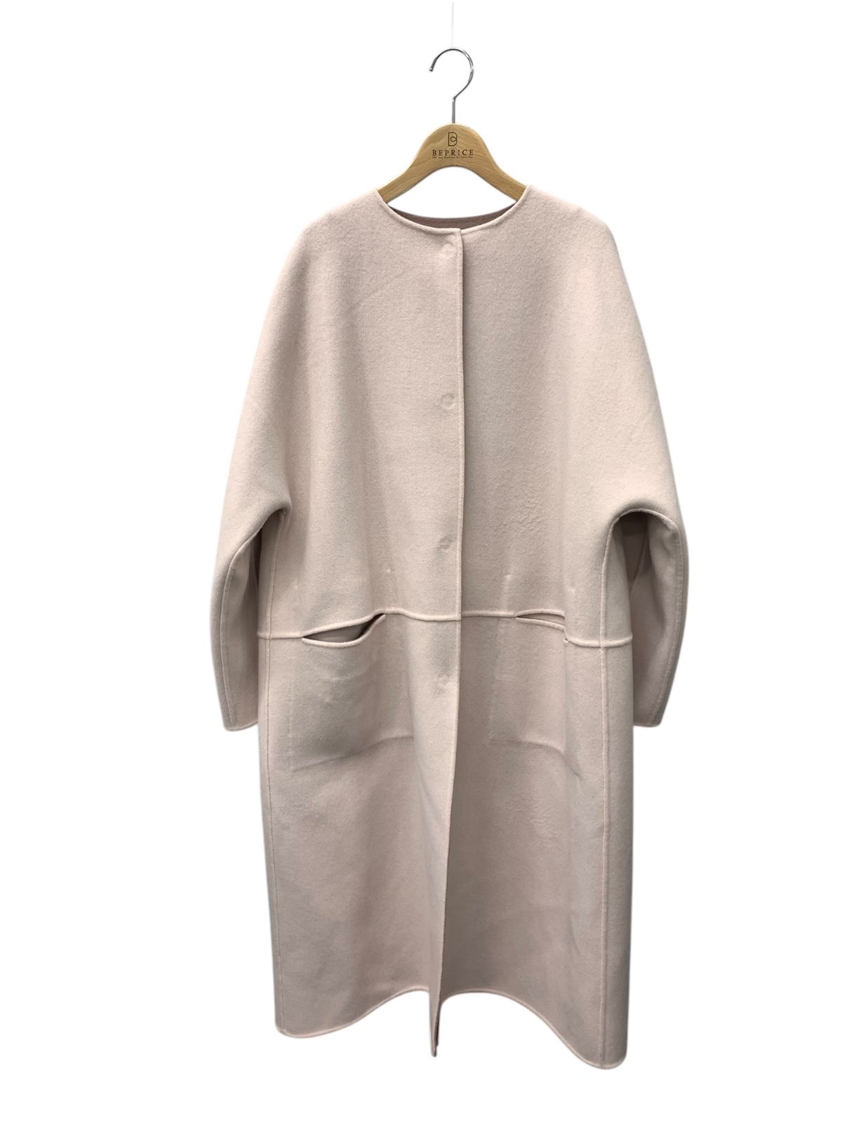 アドーア　リバーシブルコート38 アドーア カシミヤ混2TONEリバーノーカラーリバーシブルコート