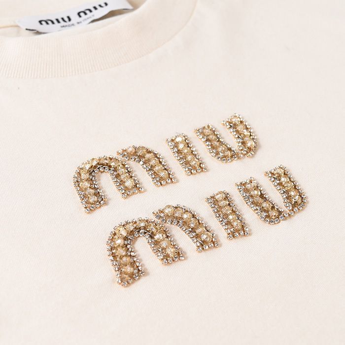 MIU MIU ミュウミュウ トップス ジャージー Tシャツ MJN499 1585