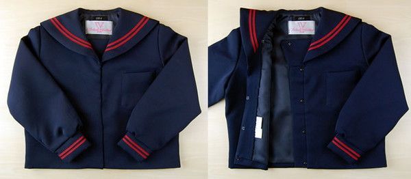 赤2本ライン セーラー服