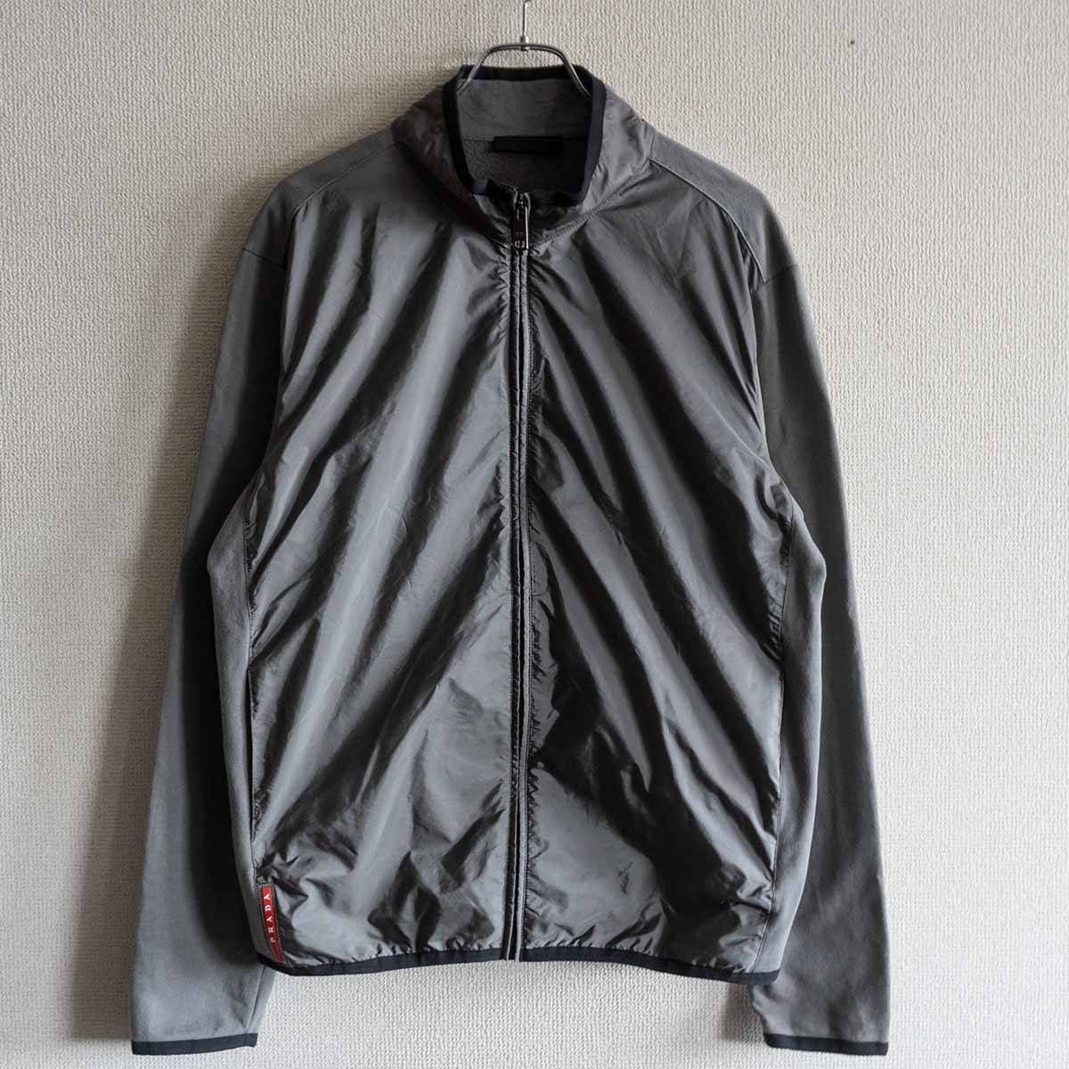 美品PRADA SPORTナイロン スウェット 切替 ジャケット XL プラダ 美品/アーカイブ】 PRADA SPORT【ナイロン スウェット 切替 ジャケット