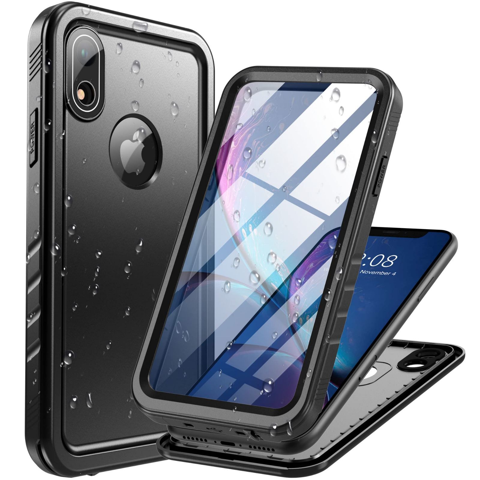 【在庫処分】ID認証対応 Face 滑り止め 携帯ケース 軽量 スマホ用 IP68防水等級 ワイヤレス充電サポート（Oi充電対応）米軍 カメラ保護 iphone iphone 傷防止 防水ケース XR用 XR用 防水ケース ケー