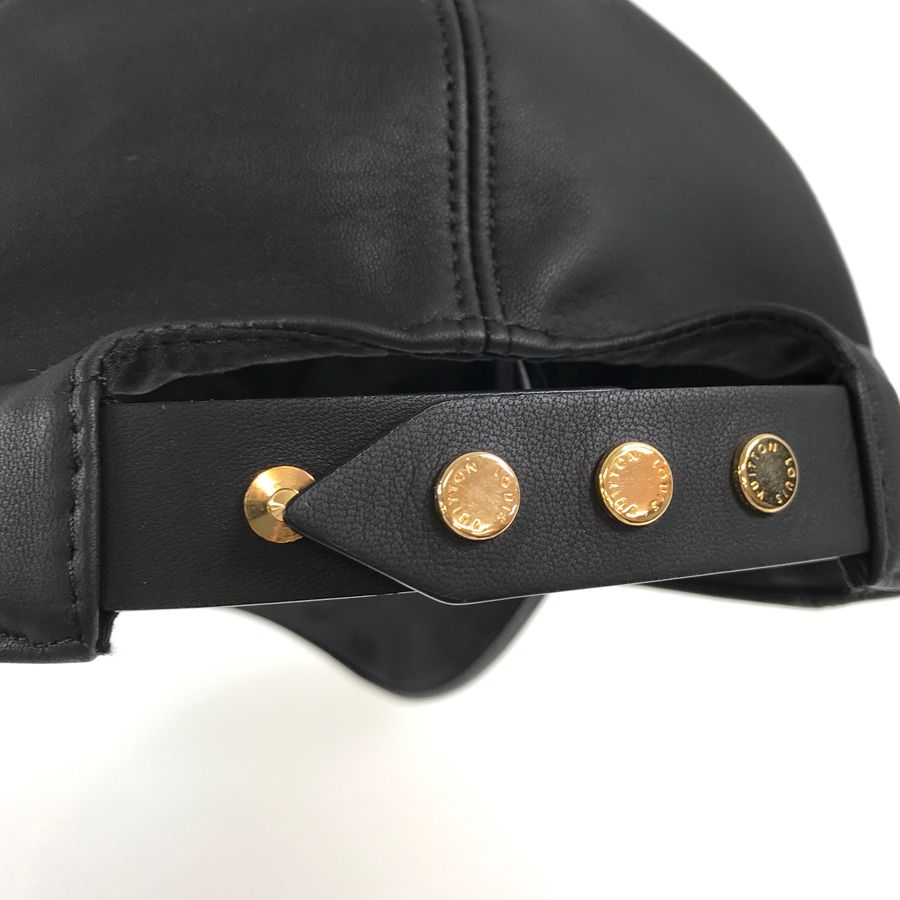 ルイヴィトン クルーザー キャップ 羊革 モノグラム ユニセックス　黒　新品級 ルイヴィトン クルーザー キャップ 羊革 モノグラム ユニ