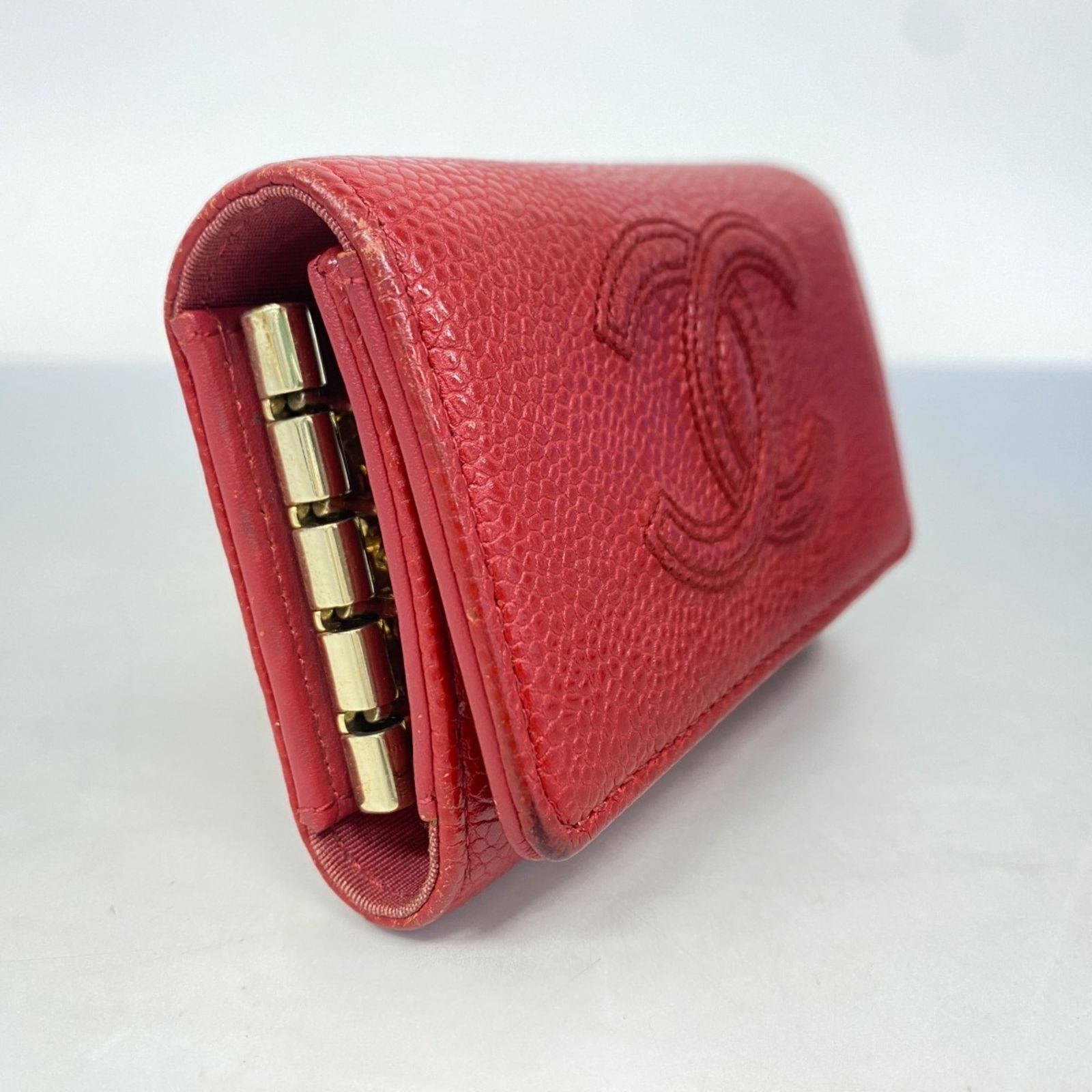 【激安通販オンラインショップ】 シャネル(Chanel) レッド キャビアスキン キーケース シャネル 小物