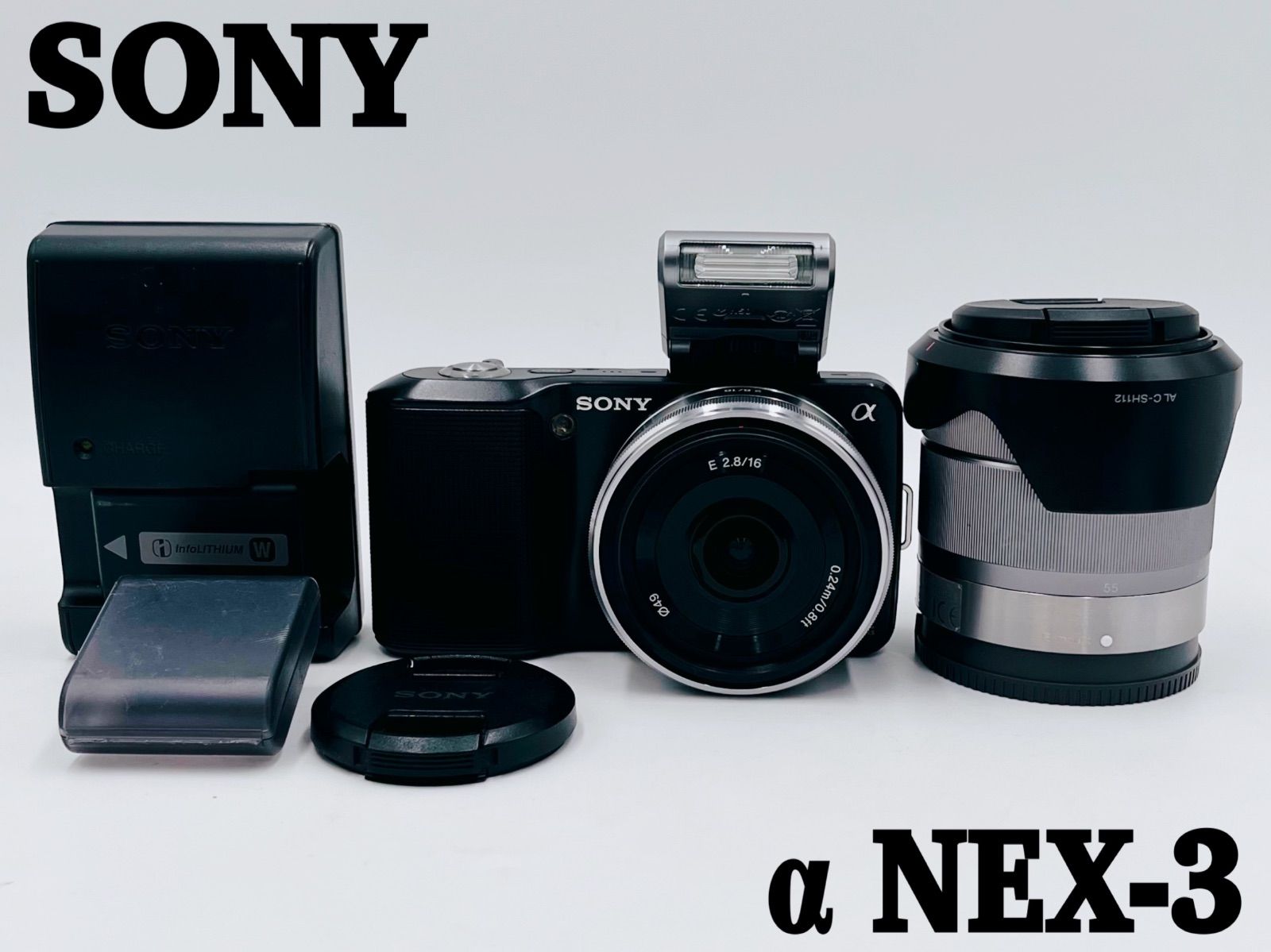 SONY デジタル一眼 α NEX-3 ダブルレンズキット ブラック ミラーレス一眼カメラ
