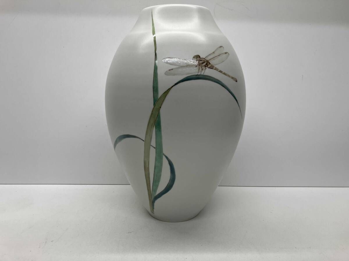 浅野治志作 色絵とんぼの図壺 花瓶