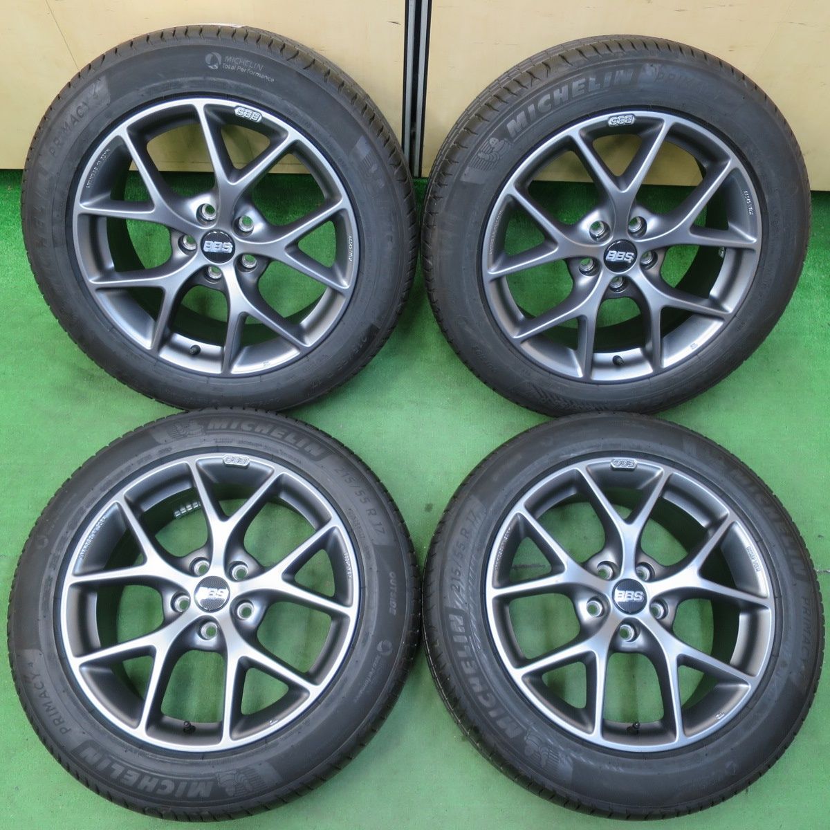 [送料無料] 未使用！24年ボルボ 等 BBS SR007 KBA49538 215/55R17 ミシュラン プライマシー4 17インチ PCD108/5H4101302イノ