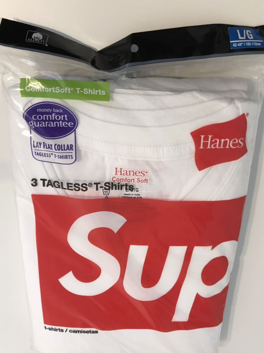 国内発送 Supreme×Hanes コラボ 定番 ロゴ シンプル 3枚set 楽天市場】SUPREME/Hanes Tagless Tees(3Pack) シュプリームxへ