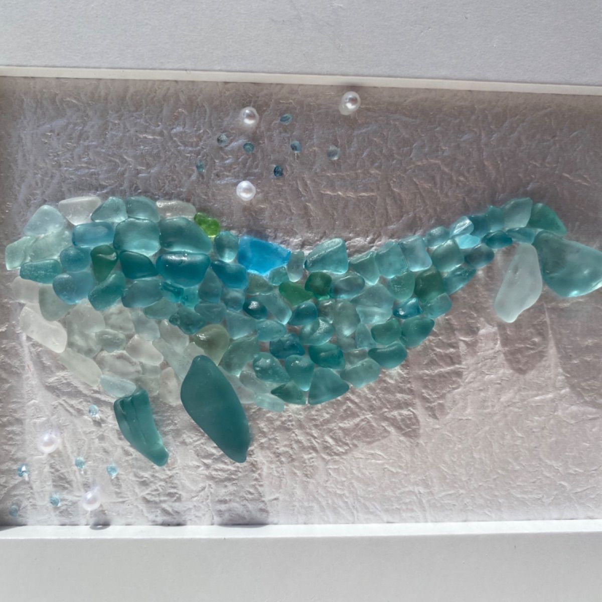 シーグラスアート クジラ ハンドメイド - メルカリ