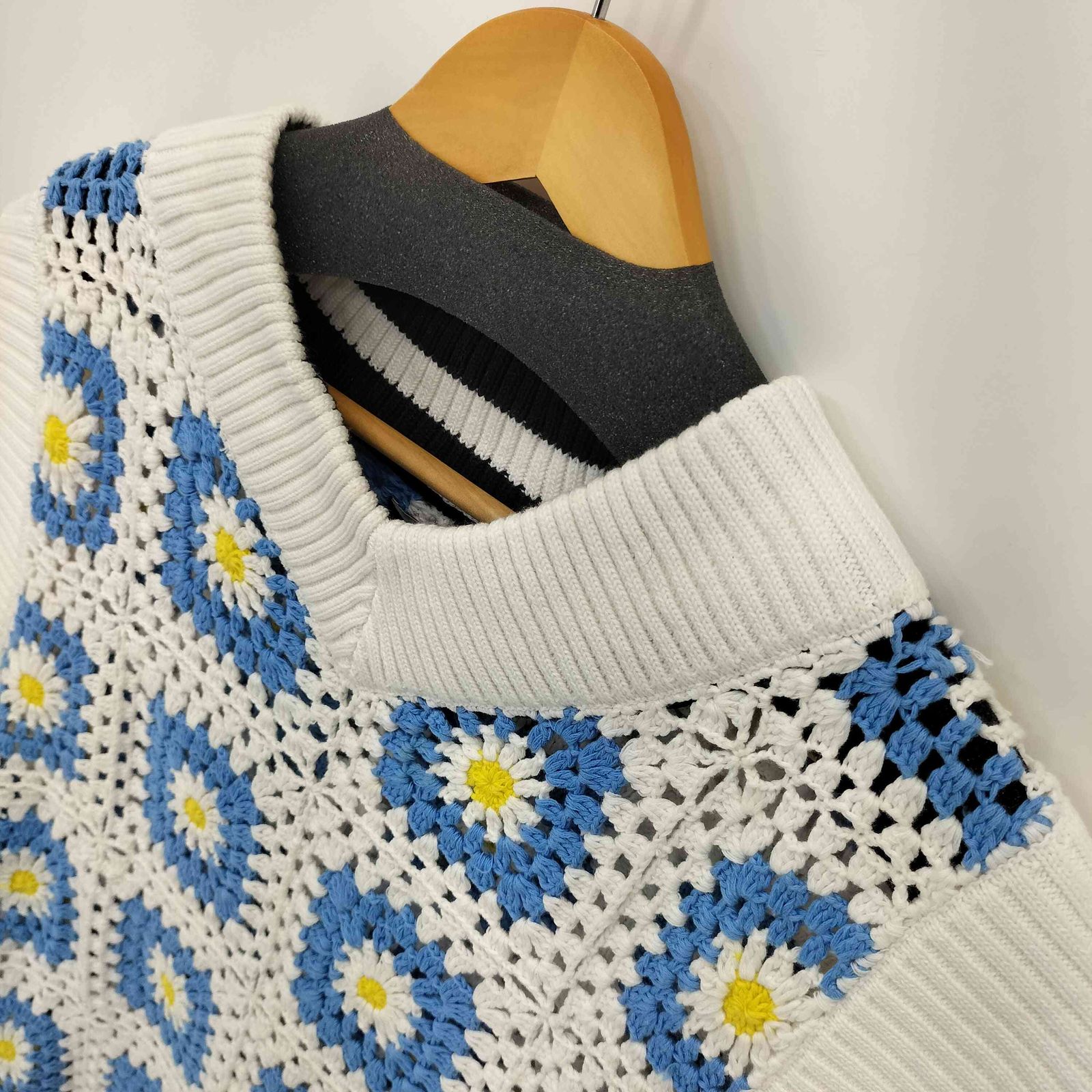サノバチーズ SON OF THE CHEESE 23SS Flower Knit Vest メンズ JPN：M
