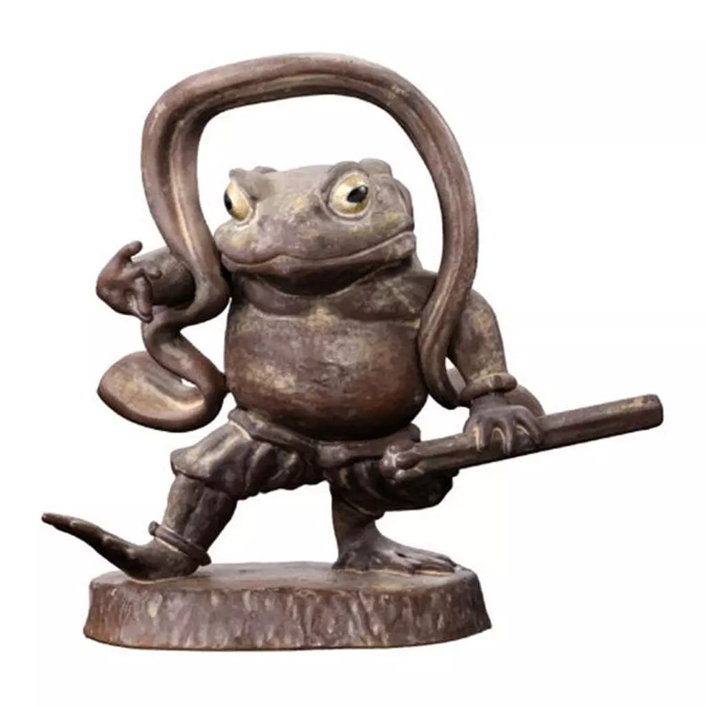 中古】トレーディングフィギュア カエルの金剛力士像 吽形(木像カラー