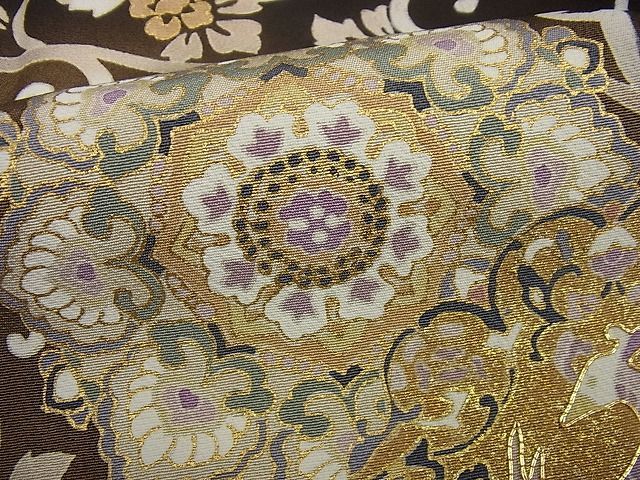 平和屋1□極上 訪問着 駒刺繍 正倉院鳳凰花唐草文 暈し染め 金彩 反端